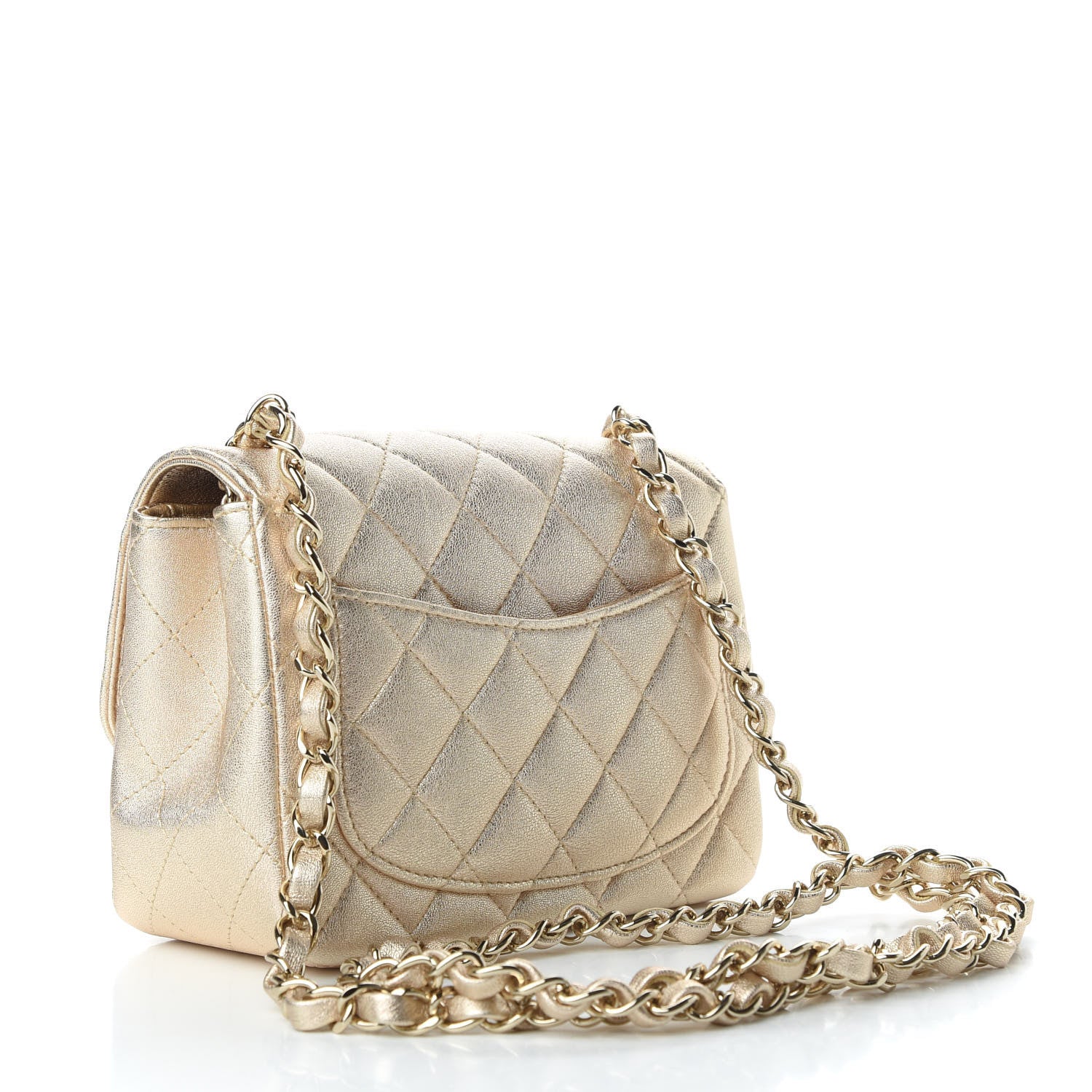 Chanel Metallic Lambskin Quilted Mini Square Flap Gold 3 of 9