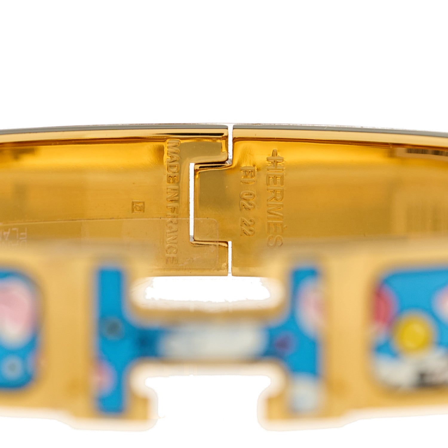 Hermes Enamel Printed Dans Les Nuages Narrow Clic Clac H Bracelet GM Flamboyante 4 of 4