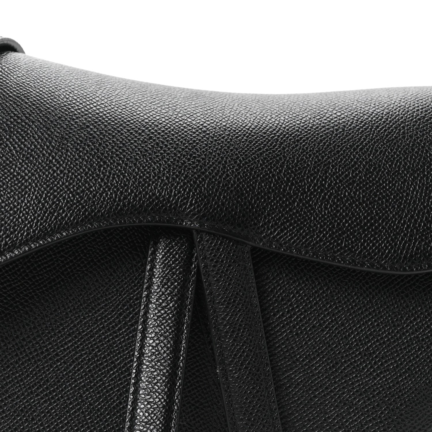 Christian Dior Grained Calfskin Saddle Bag With Strap Black 8 of 11