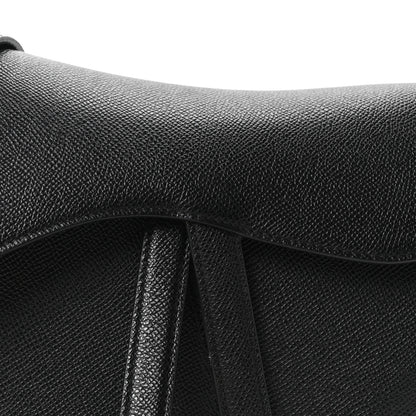 Christian Dior Grained Calfskin Saddle Bag With Strap Black 8 of 11