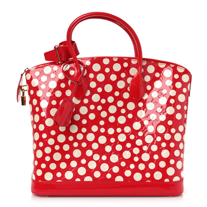 Louis Vuitton Vernis Kusama Infinity Dots Lockit MM Red 1 of 8