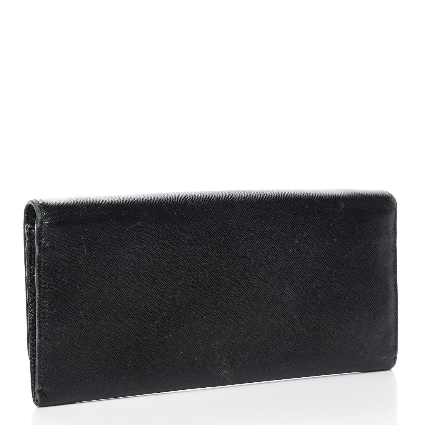 Saffiano Metal Oro Chain Wallet Black