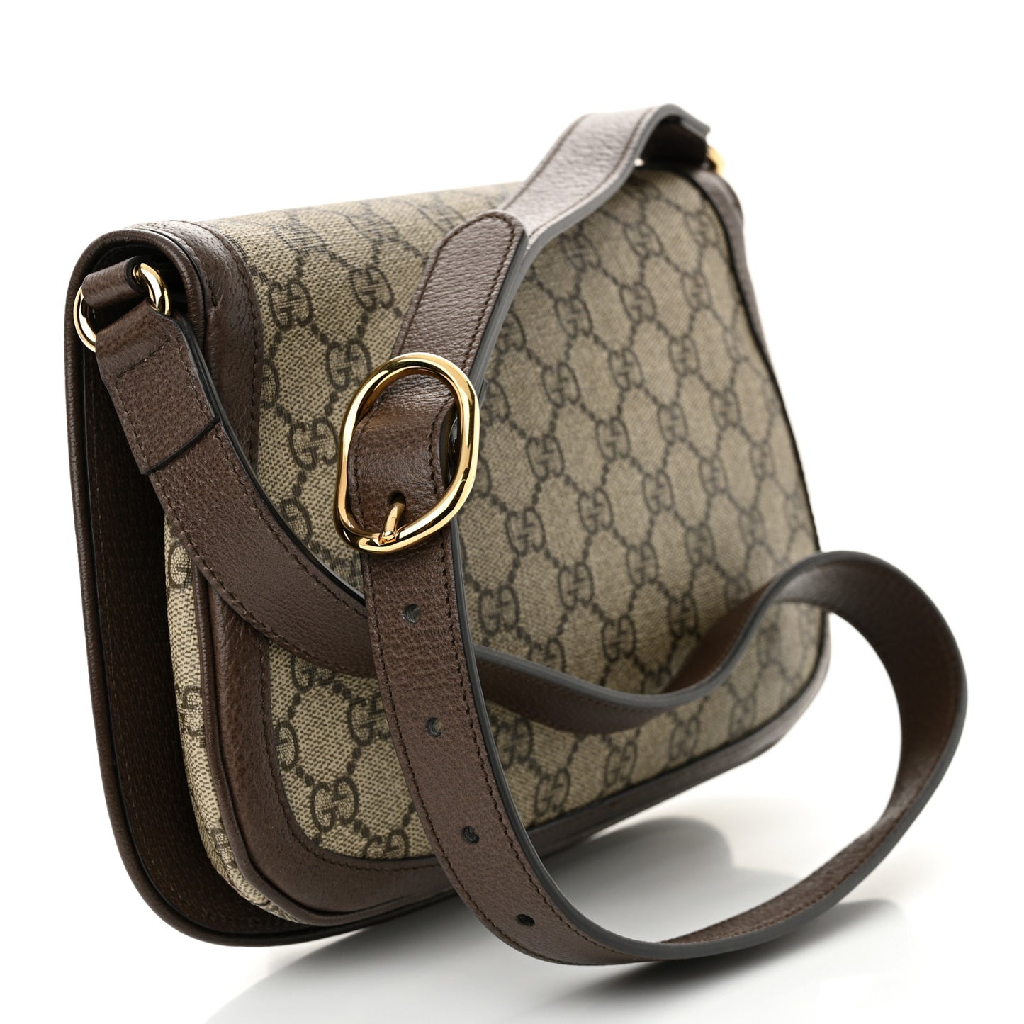 GG Supreme Monogram Textured Dollar Calfskin Blondie Chain Shoulder Flap Bag Beige Ebony New Acero