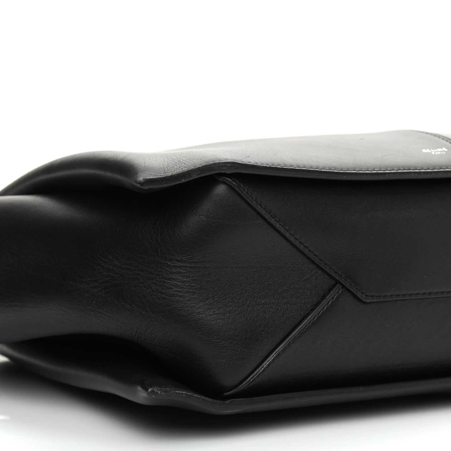 Smooth Calfskin Small Tri-Fold Shoulder Bag Black