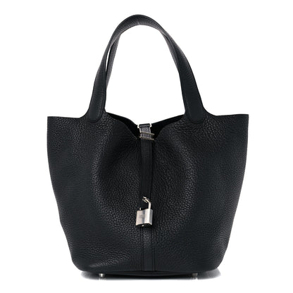 Hermes Taurillon Clemence Picotin Lock 22 MM Black 1 of 10