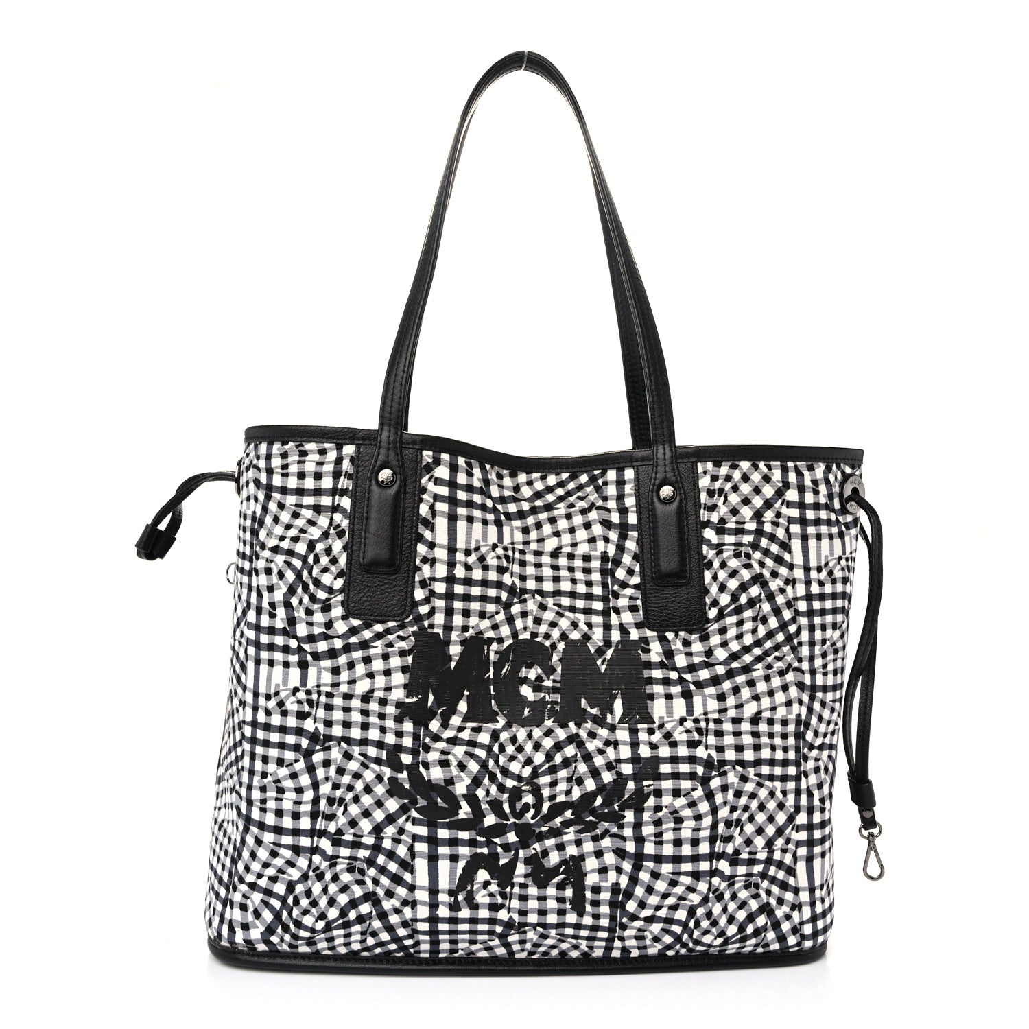 MCM Grained Calfskin Visetos Medium Liz Reversible Shopper Tote Black 3 of 14
