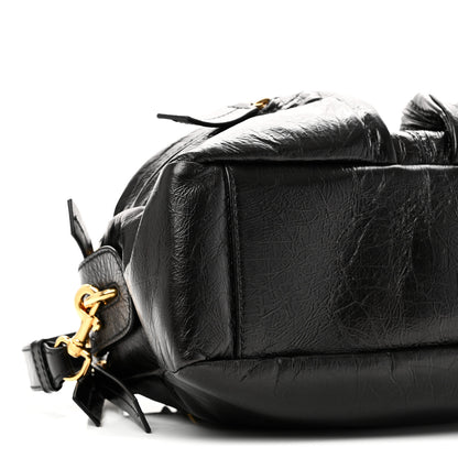 Christian Dior Crinkled Calfskin Small Grand Tour Bowling Bag Black 11 of 12