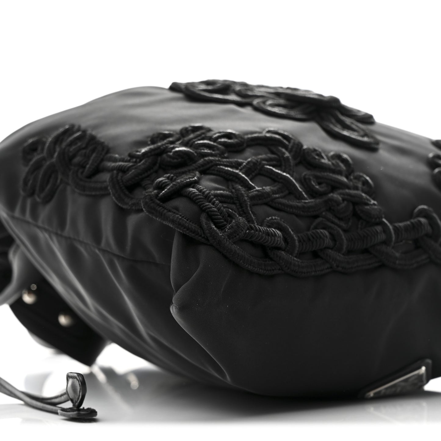 Tessuto Nylon Passama Embroidered Bag Black
