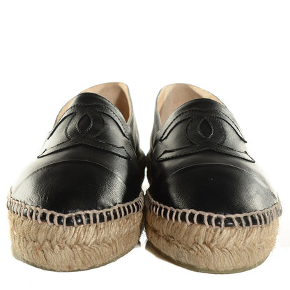 Chanel Lambskin CC Espadrilles 37 Black 2 of 10