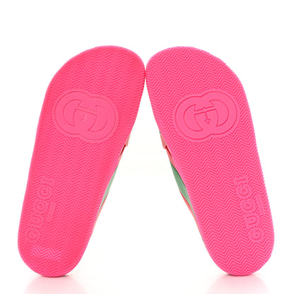 Gucci Rubber Web Womens Criss Cross Slide Sandals 41 Coral New Shamarock 5 of 13