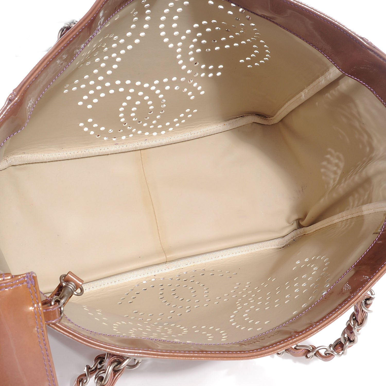 Chanel Patent Perforated CC Shopping Tote Pink 8 of 8