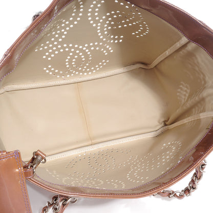 Chanel Patent Perforated CC Shopping Tote Pink 8 of 8