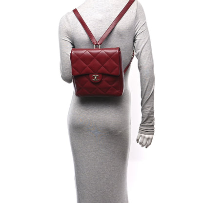Chanel Lambskin Quilted Chain Backpack Burgundy 2 of 10
