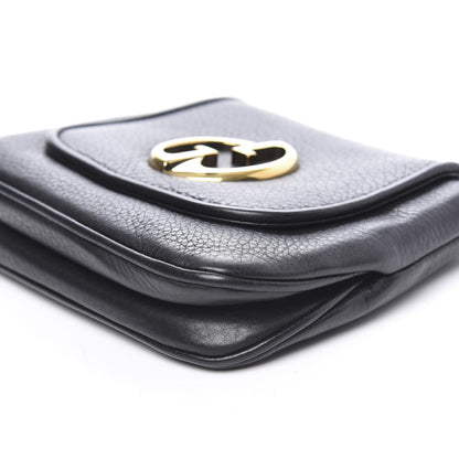 Gucci Pebbled Calfskin Small 1973 Chain Shoulder Bag Black 7 of 9