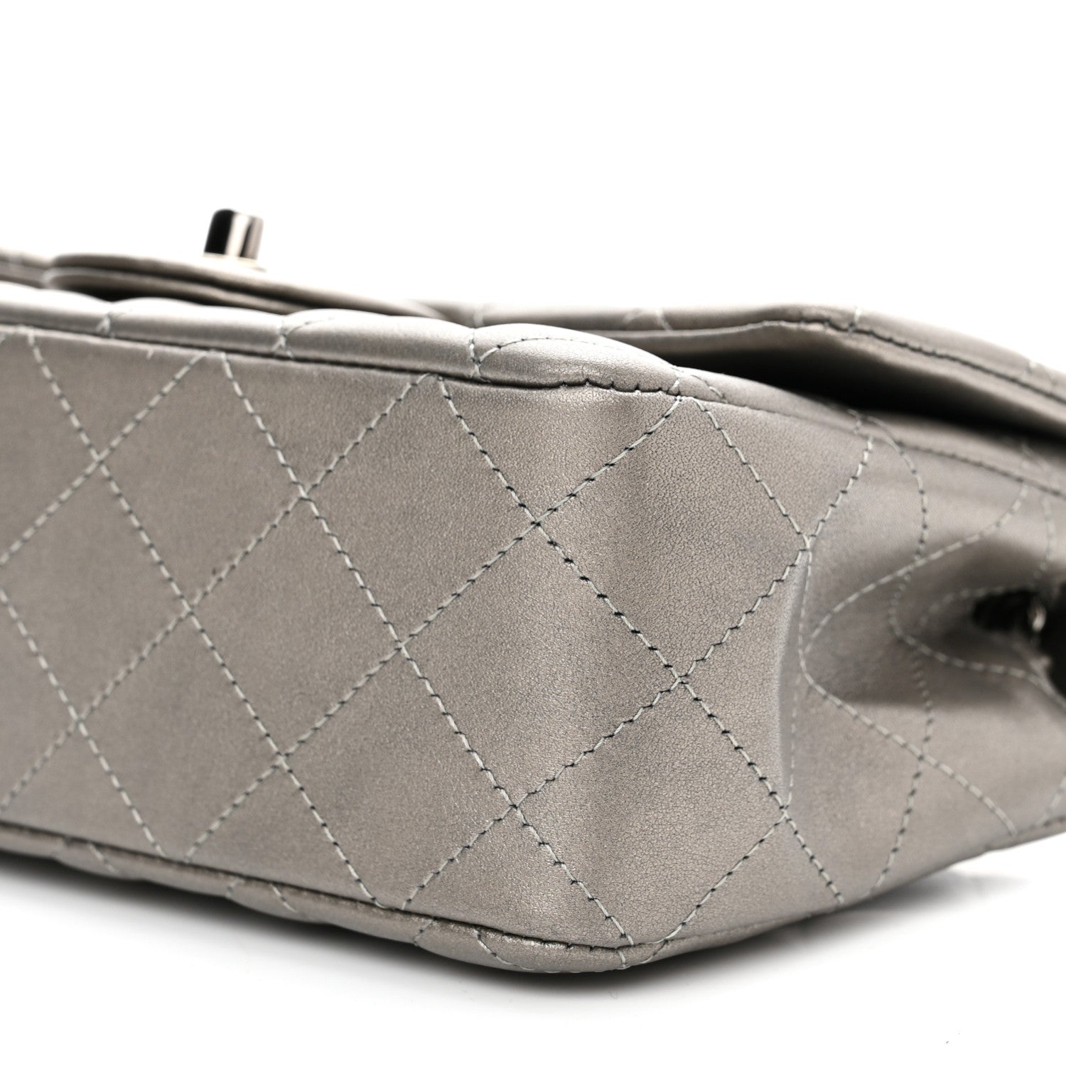 Chanel Metallic Lambskin Quilted Mini Rectangular Flap Ruthenium 9 of 9