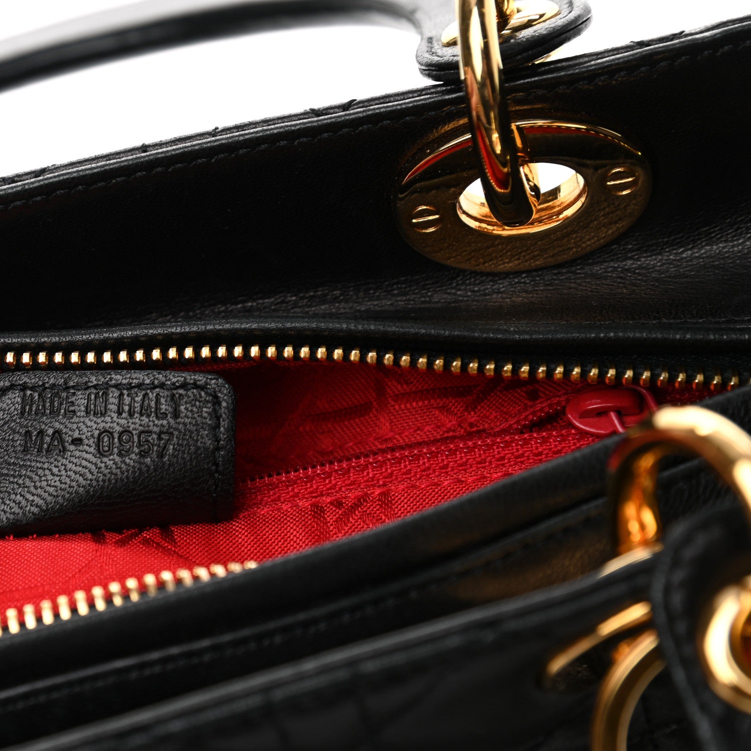 Christian Dior Lambskin Cannage Medium Lady Dior Black 7 of 13