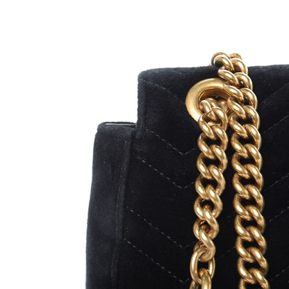 Gucci Velvet Matelasse Dragon Embroidered Medium GG Marmont Shoulder Bag Black 13 of 13