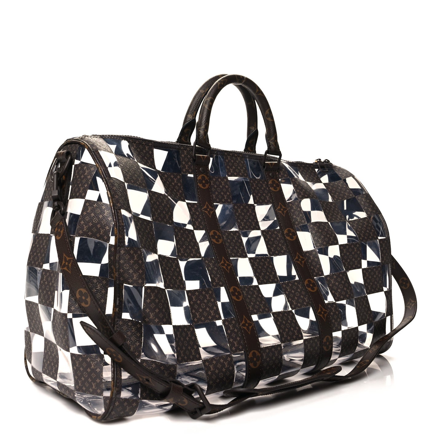 PVC Monogram Chess Keepall Bandouliere 50