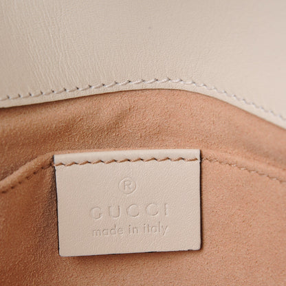 Gucci Calfskin Matelasse Pearly GG Marmont Chain Belt Bag Mystic White 6 of 7