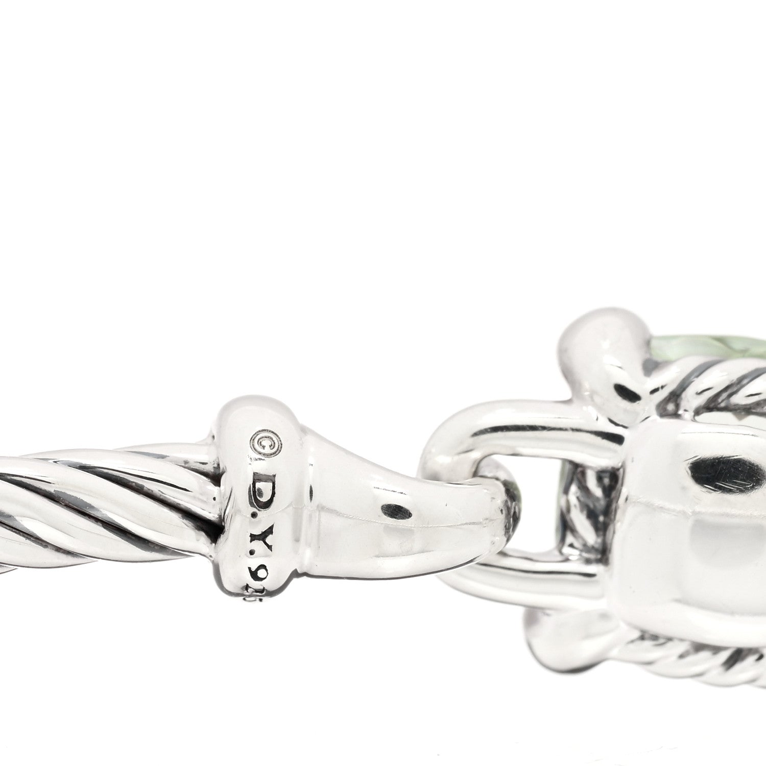 David Yurman Sterling Silver Prasiolite Diamond 8mm Chatelaine Bracelet 3 of 4