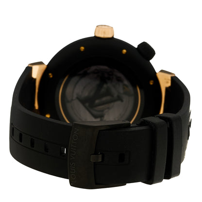 Louis Vuitton Stainless Steel 18K Rose Gold Rubber 44mm Tambour Street Diver Automatic Watch Black 3 of 5