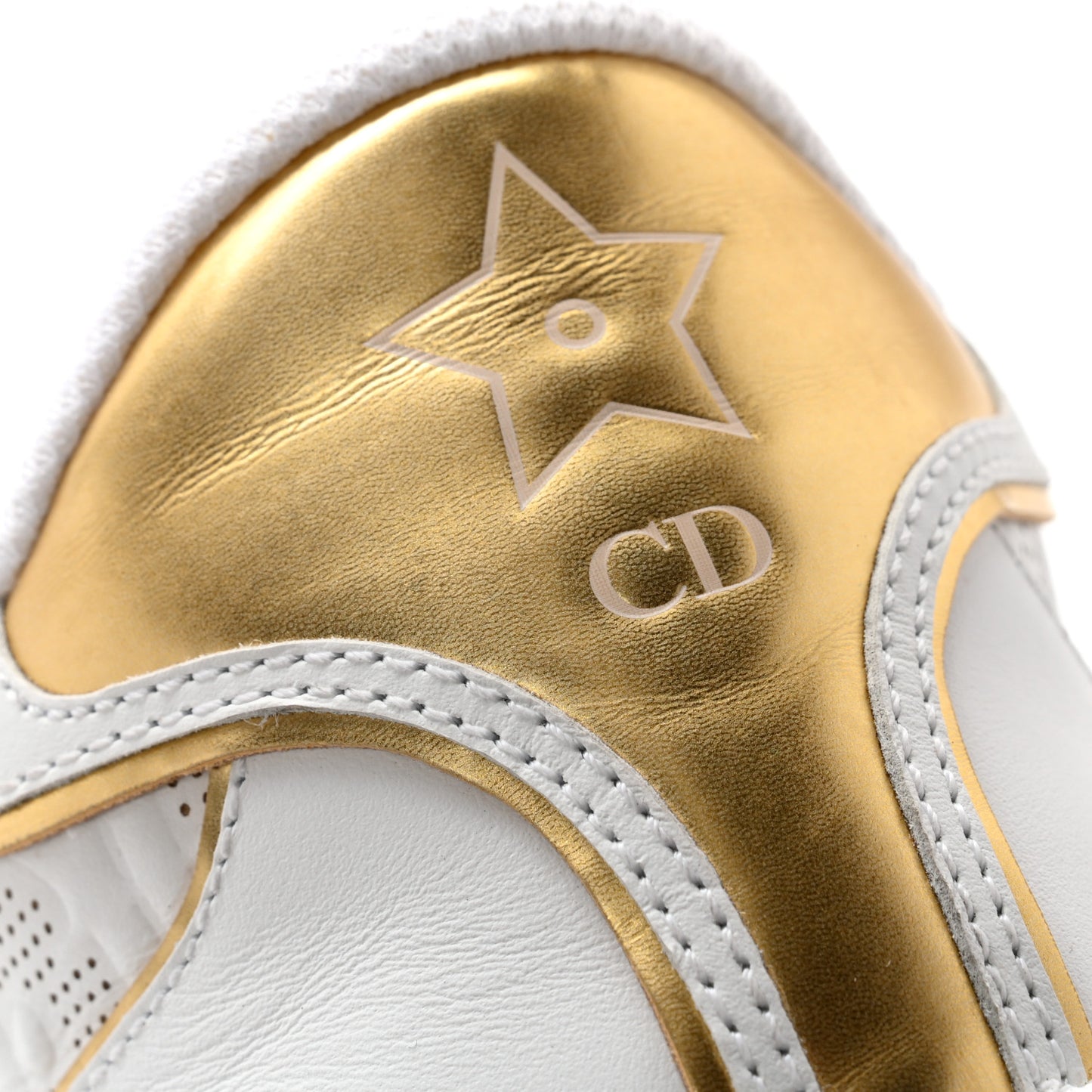 Calfskin Oblique Laser Perforated Dior One Low Sneakers 39.5 Off White Gold