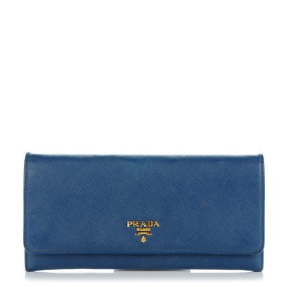 Prada Saffiano Metal Oro Chain Wallet Bleuette 1 of 7