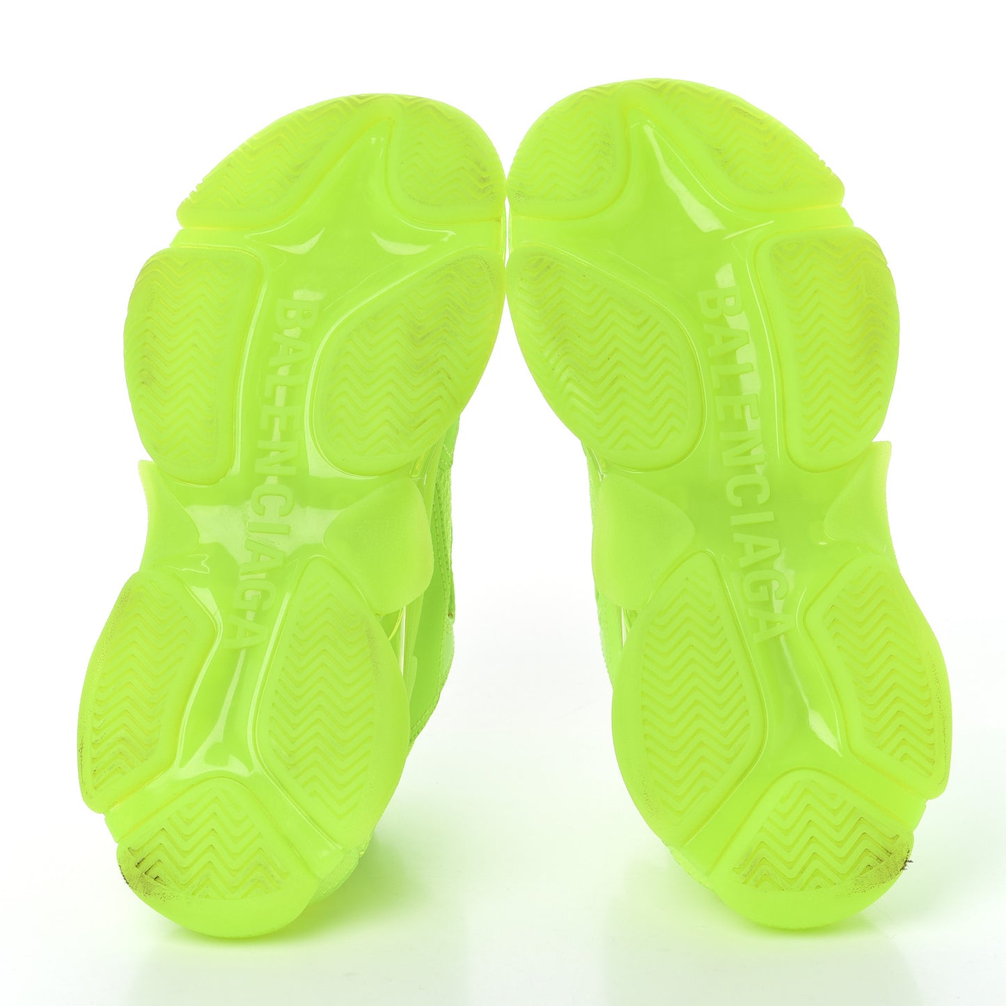 Fabric Mesh Clear Sole Womens Triple S Sneakers 37 Fluo Yellow