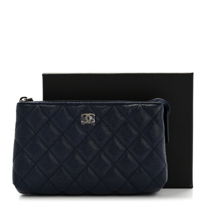 Chanel Caviar Quilted Cosmetic Case Navy 9 of 9