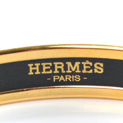 Hermes Enamel Printed Narrow Caleche Bracelet 65 Orange 4 of 5