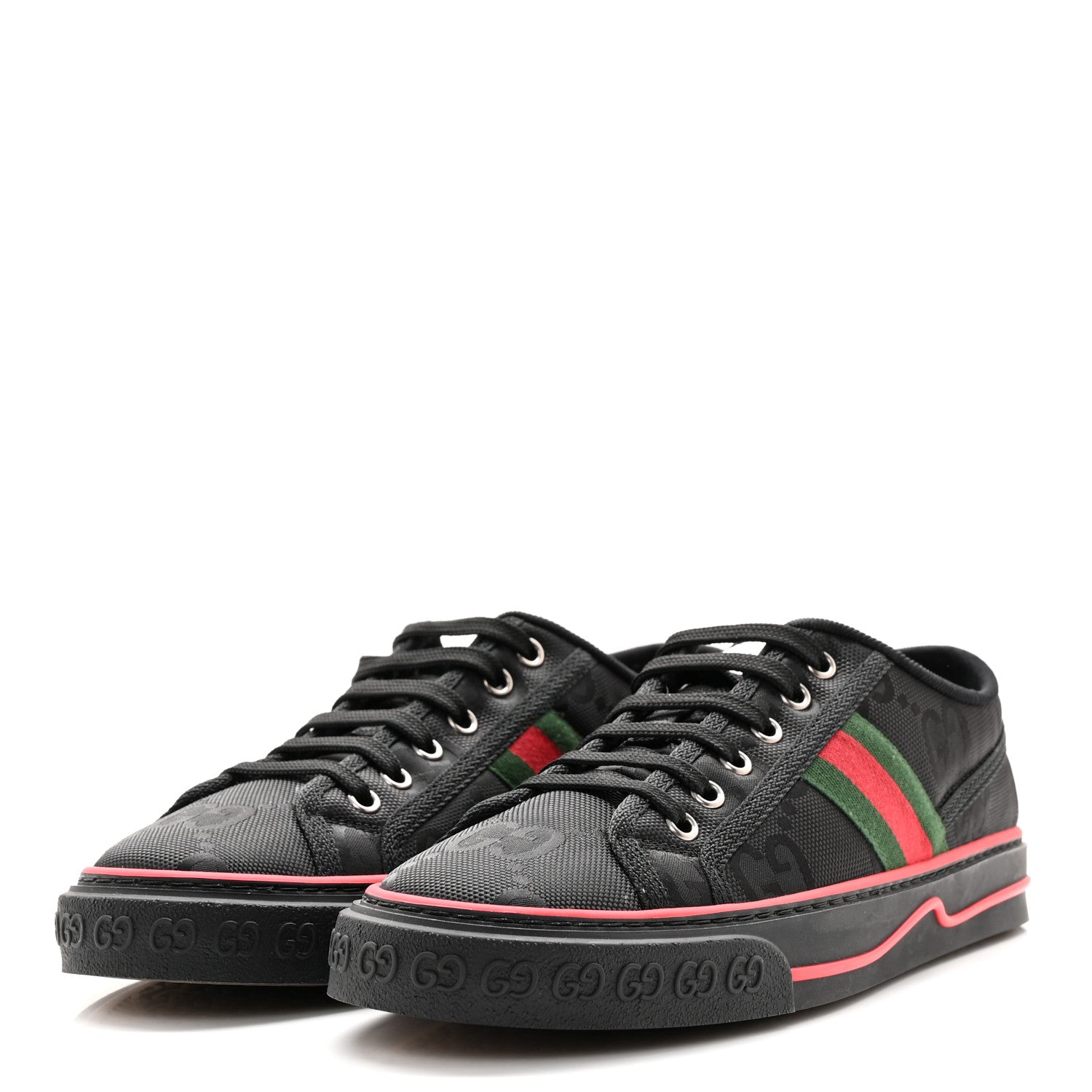 Gucci Econyl Nylon Web Monogram Off The Grid Womens 1977 Tennis Sneakers 39.5 Black 3 of 7
