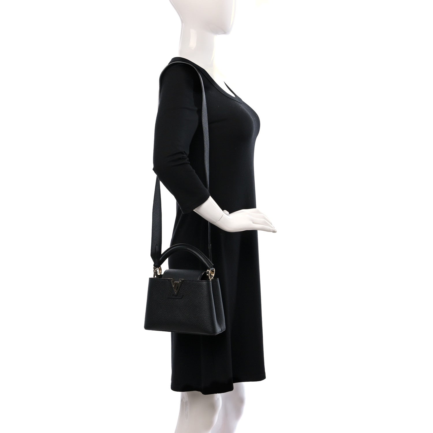 Louis Vuitton Taurillon Mini Capucines Black 2 of 9