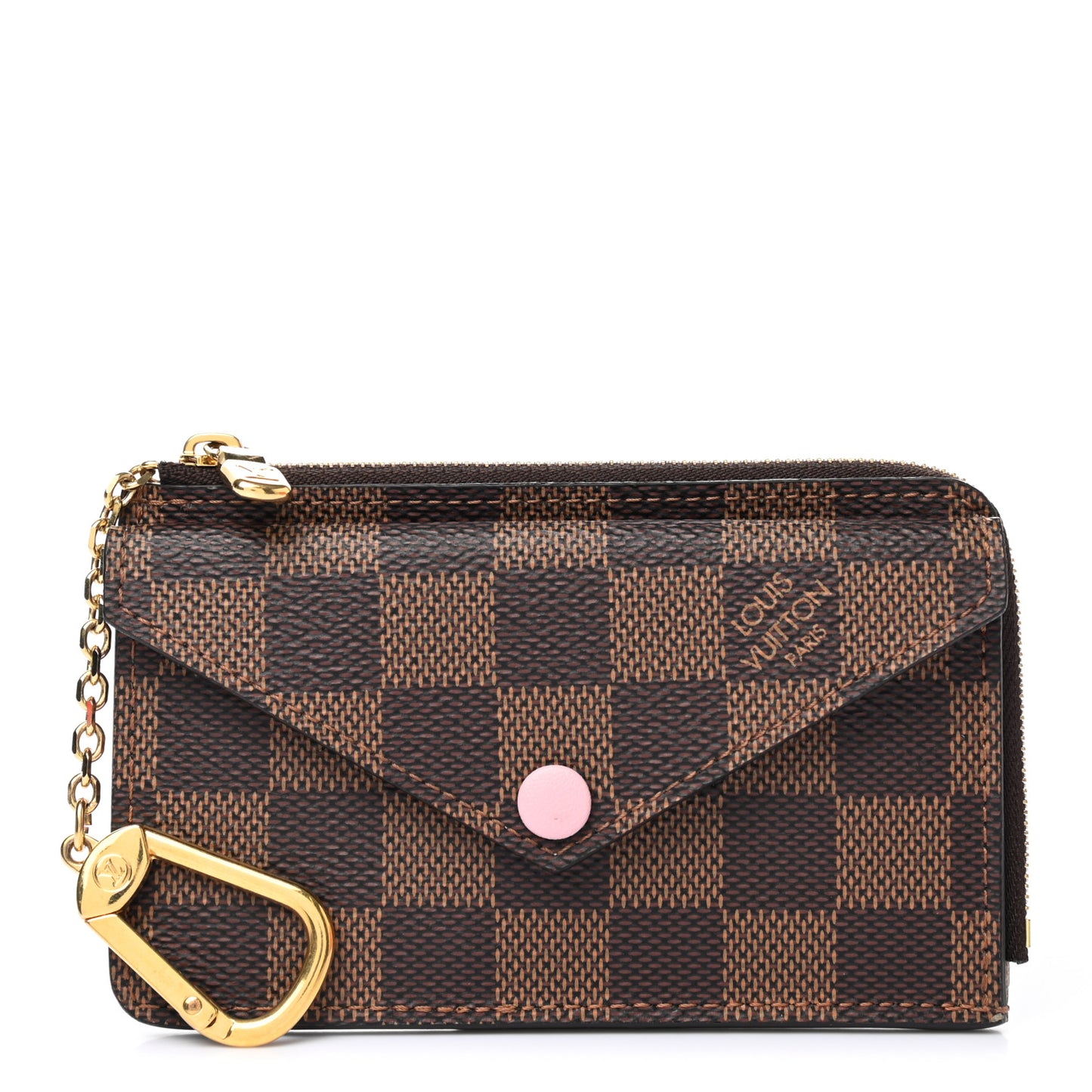 Damier Ebene Recto Verso Card Holder Rose Ballerine