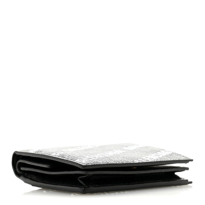 Balenciaga Coated Canvas BB Monogram Allover Logo Card Holder Wallet Black Grey White 4 of 8