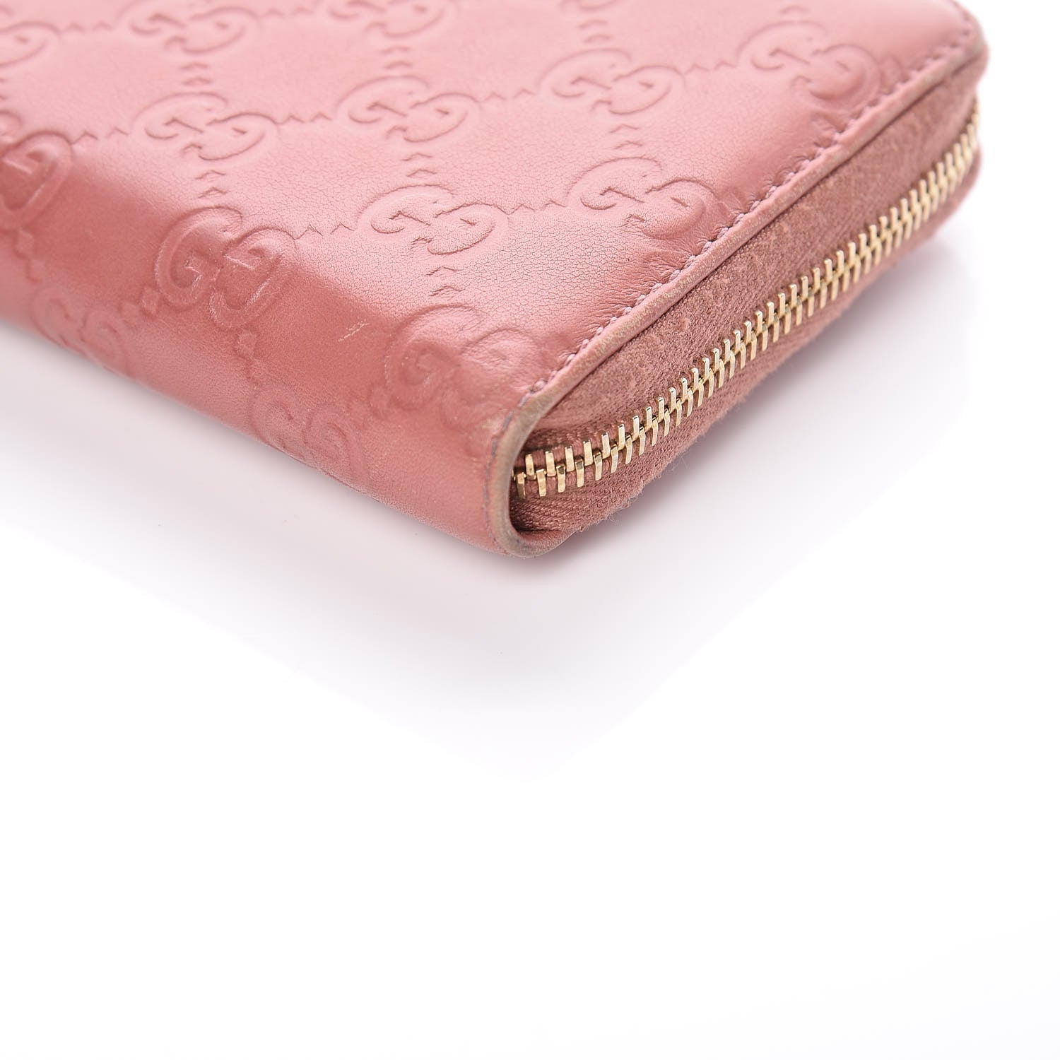 Gucci Guccissima Zip Around Heart Wallet Soft Pink 9 of 10