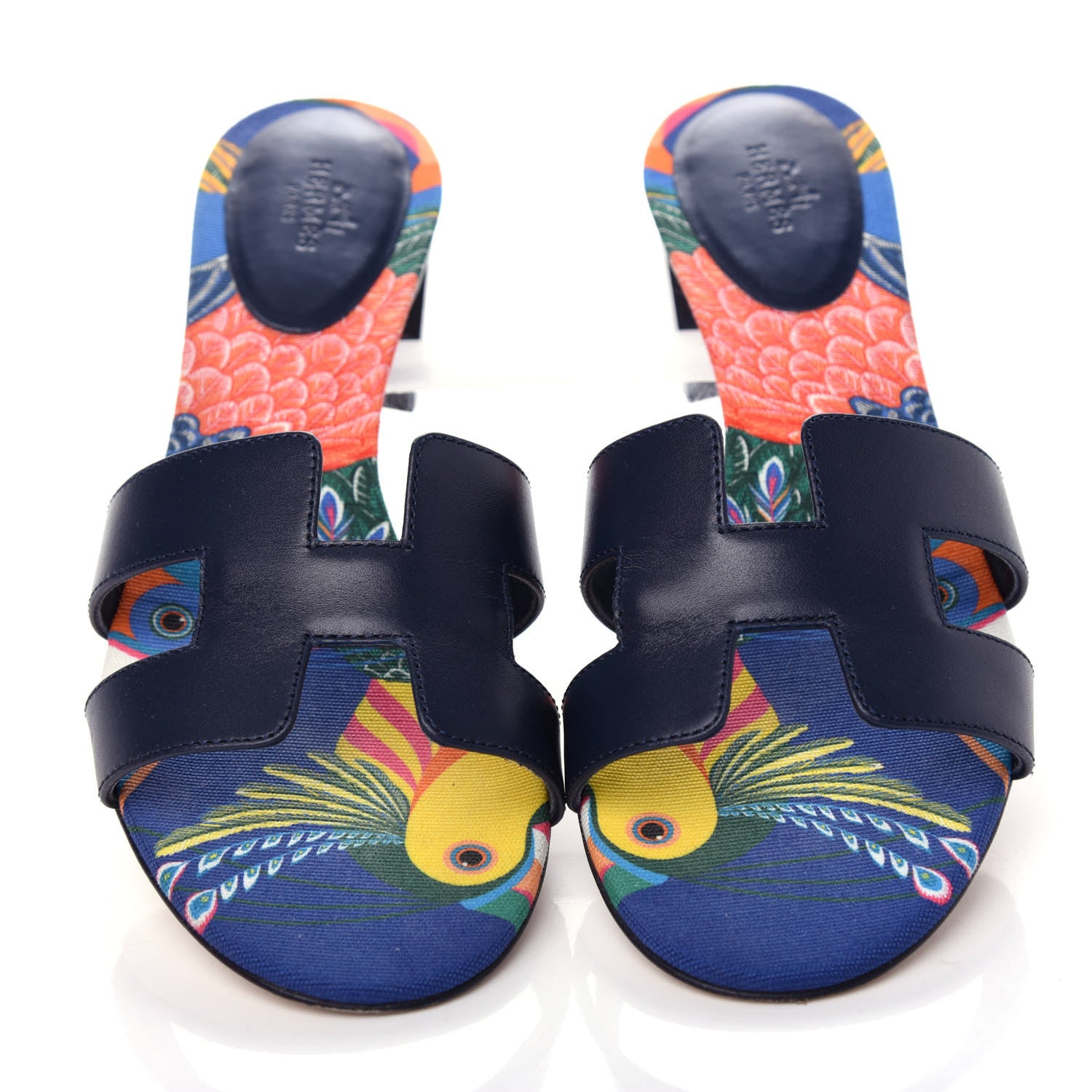 Hermes Calfskin Oasis Sandals 39.5 Bleu Indigo 5 of 11