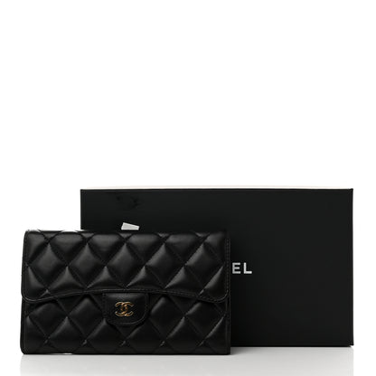 Chanel Lambskin Quilted Large Flap Wallet Black 9 of 9