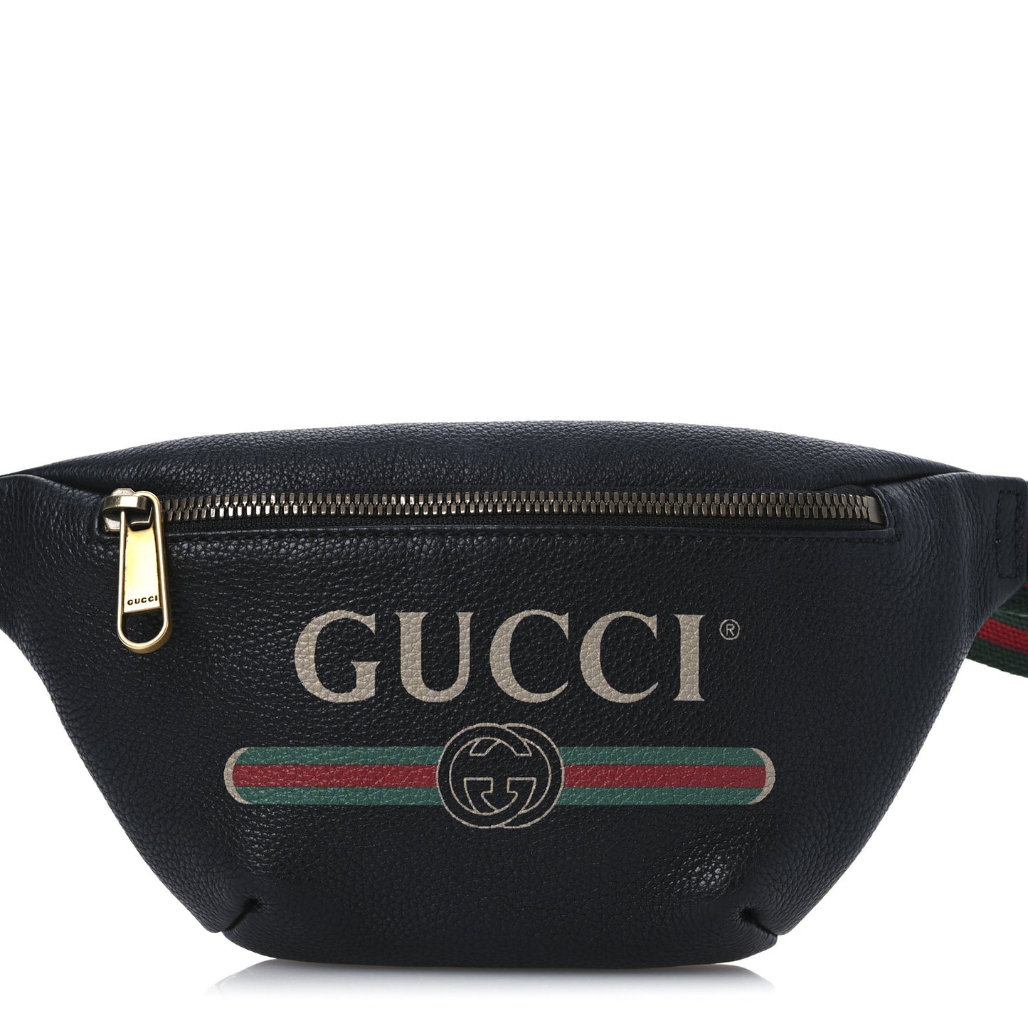 Grained Calfskin Small Logo Belt Bag Black