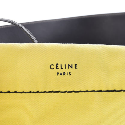 Celine Canvas Small Twisted Cabas Yellow Natural 7 of 17