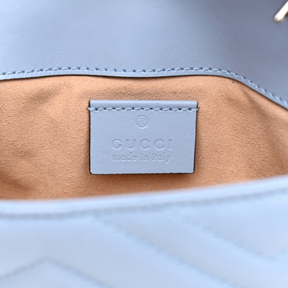 Gucci Calfskin Matelasse Super Mini GG Marmont Shoulder Bag Porcelain Light Blue 6 of 11