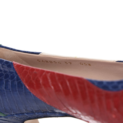 Gucci Snakeskin Crystal Double G Pumps 39 Multicolor 8 of 10