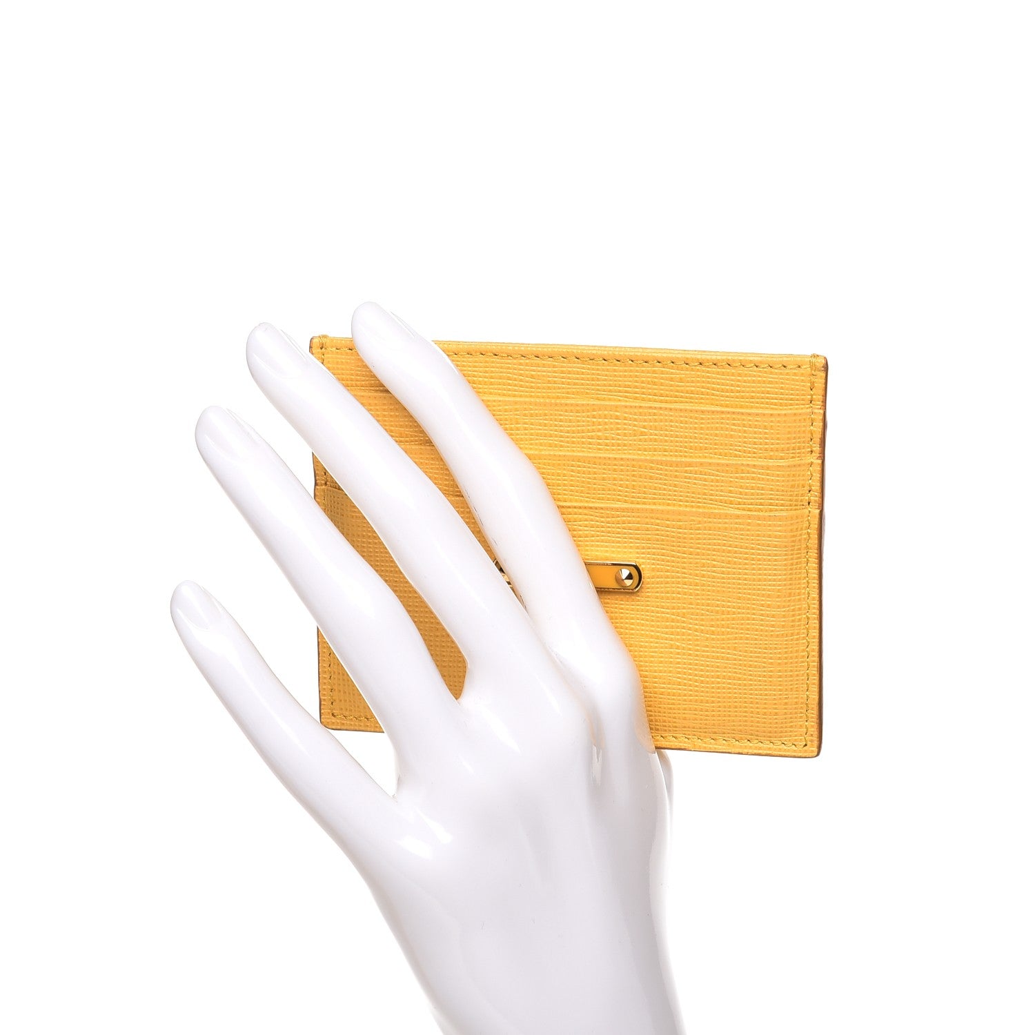 Fendi Vitello Elite Card Holder Yellow 2 of 8