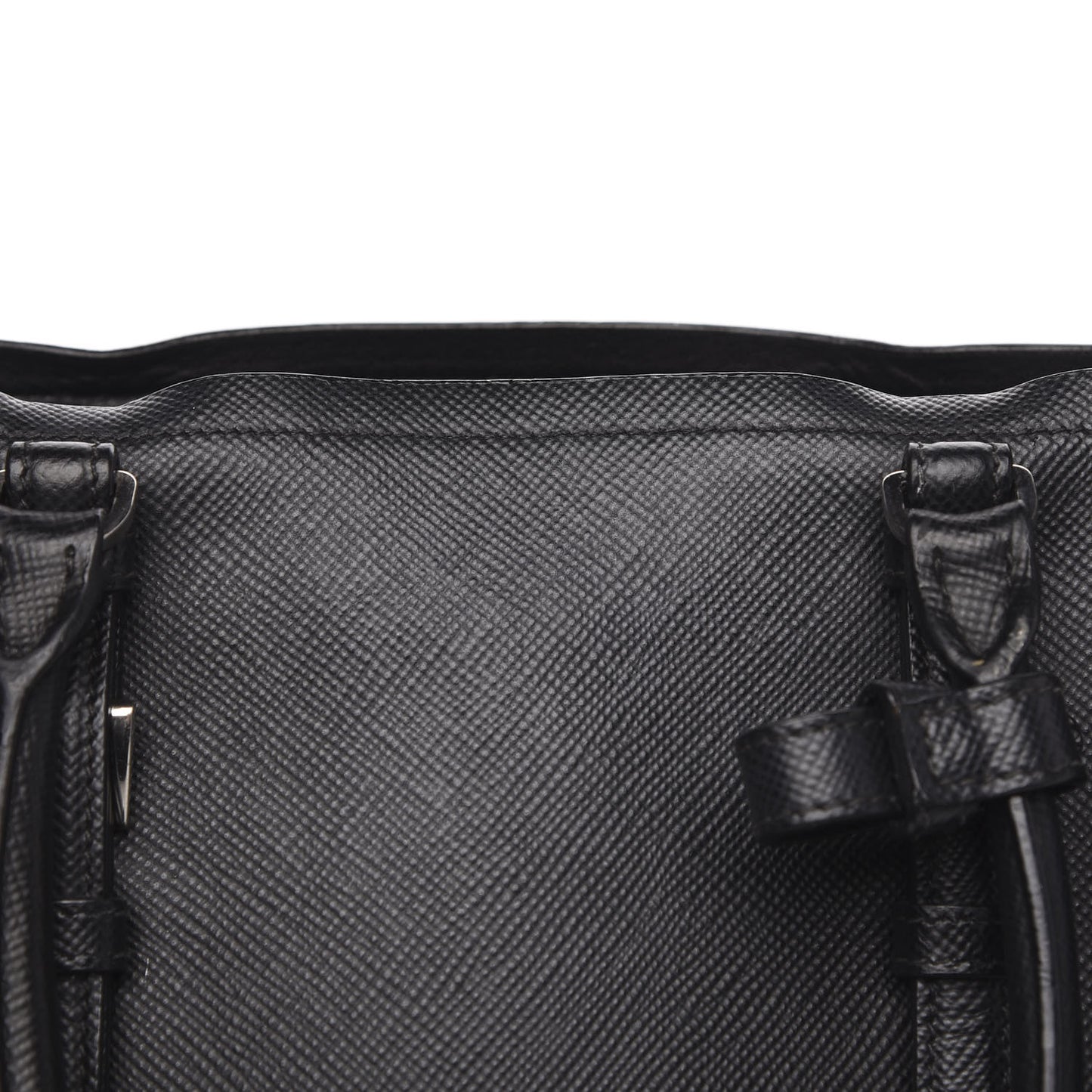 Saffiano Cuir Medium Double Handle Tote Black