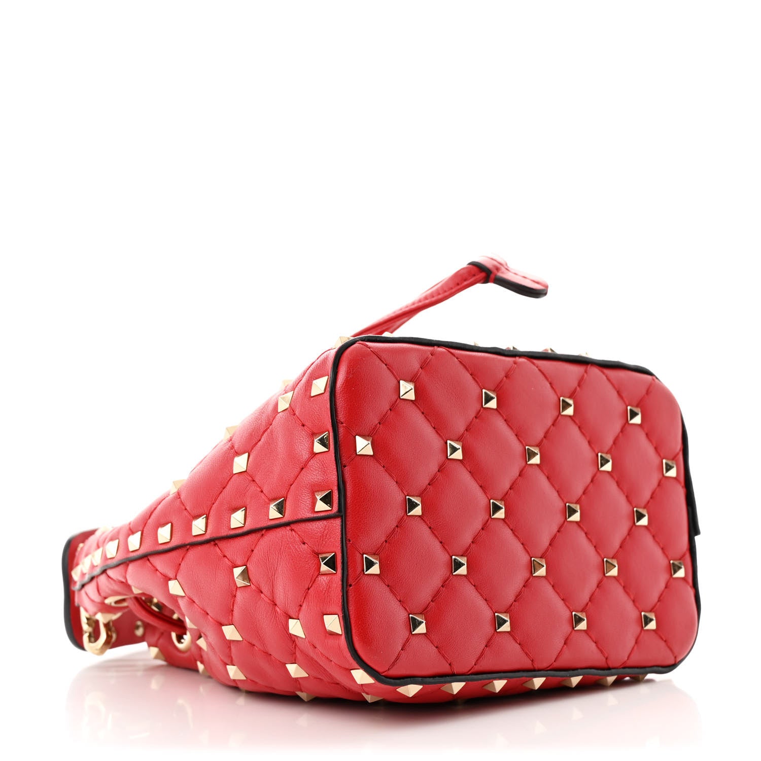Valentino Garavani Nappa Mini Rockstud Spike Bucket Bag Rouge Pur 4 of 10