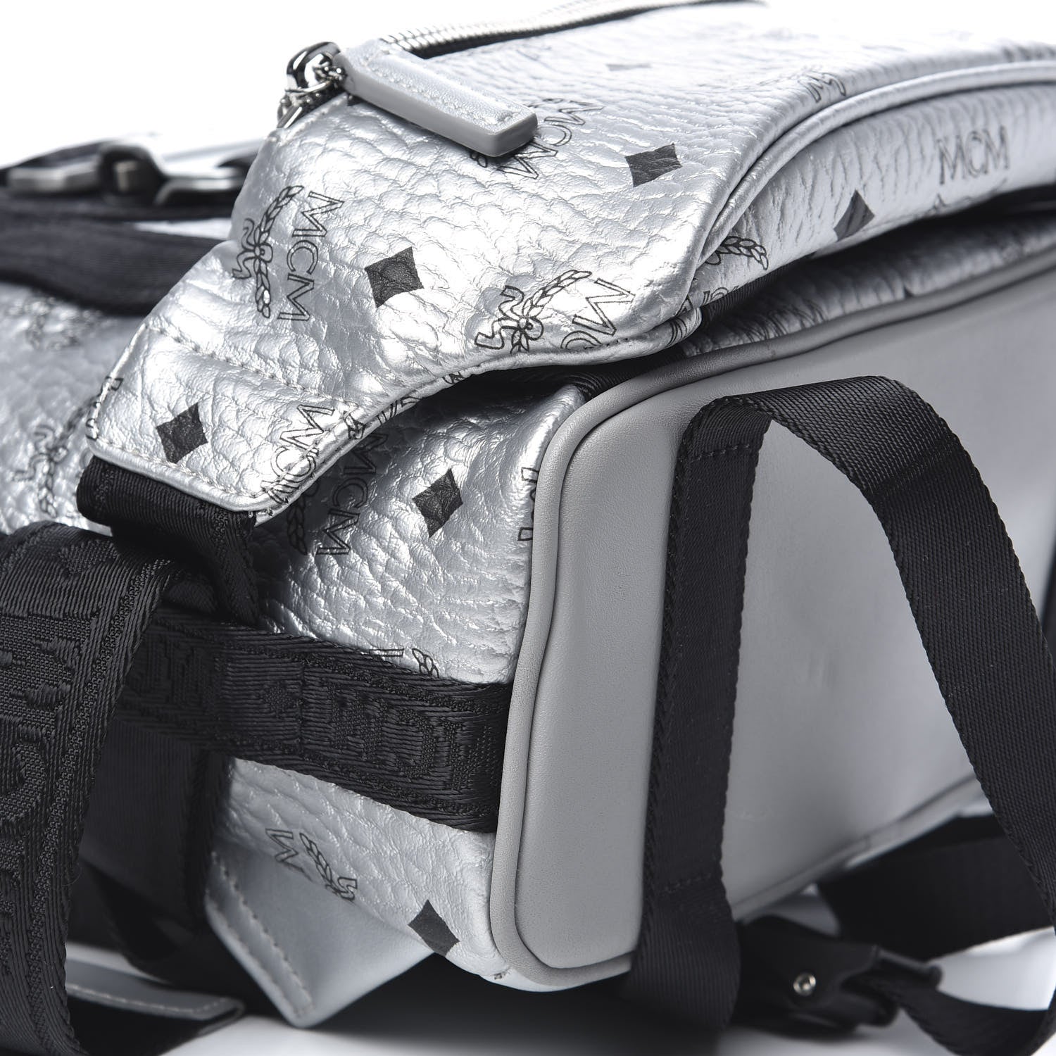 MCM Visetos Small Jemison Backpack Silver 690762 – FASHIONPHILE