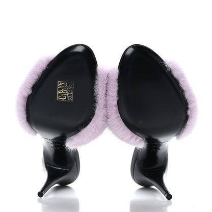 Saint Laurent Mink Calfskin Roy Mule Sandals 36.5 Rose Love 5 of 8