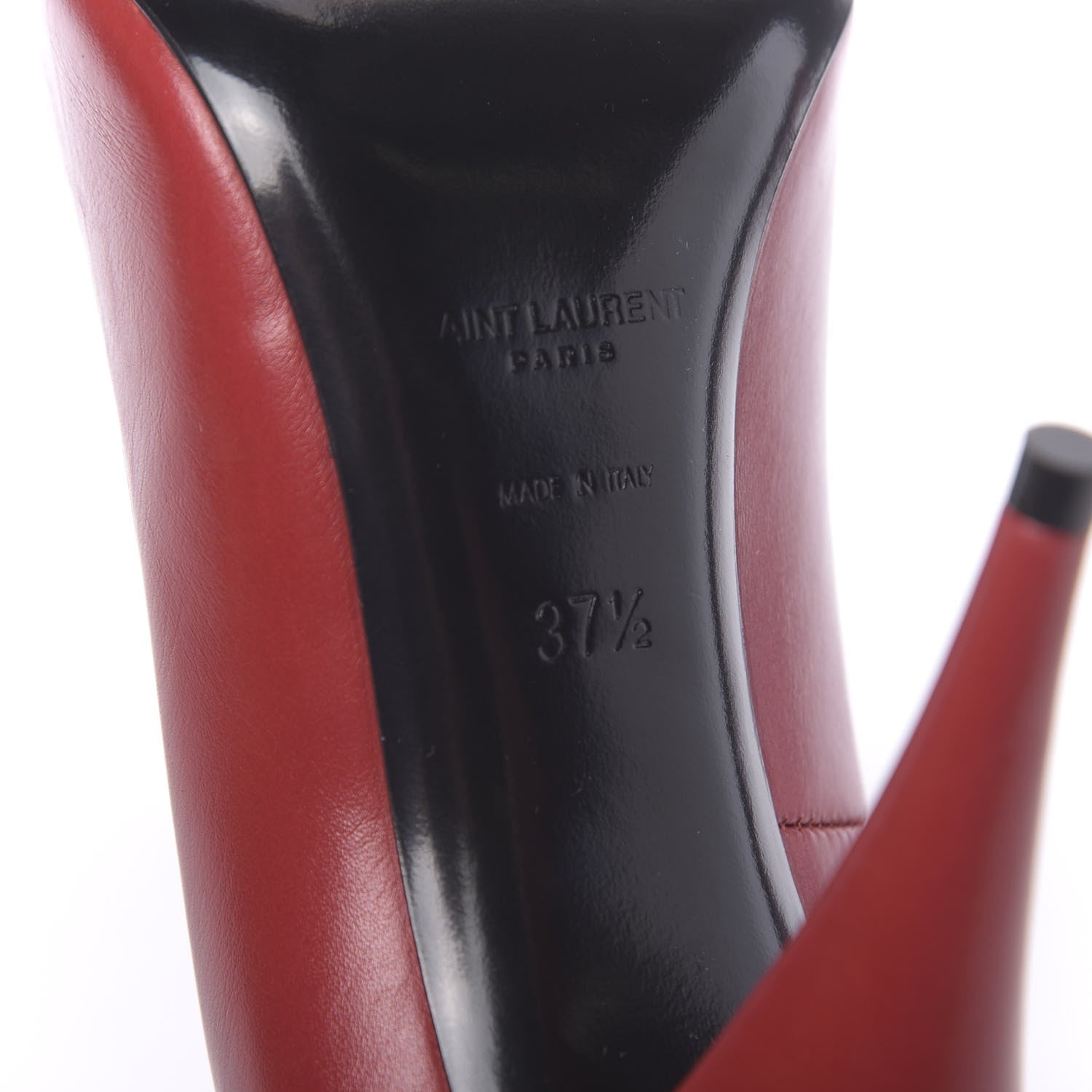 Saint Laurent Calfskin Kiki 100 Pumps 37.5 Red 8 of 9