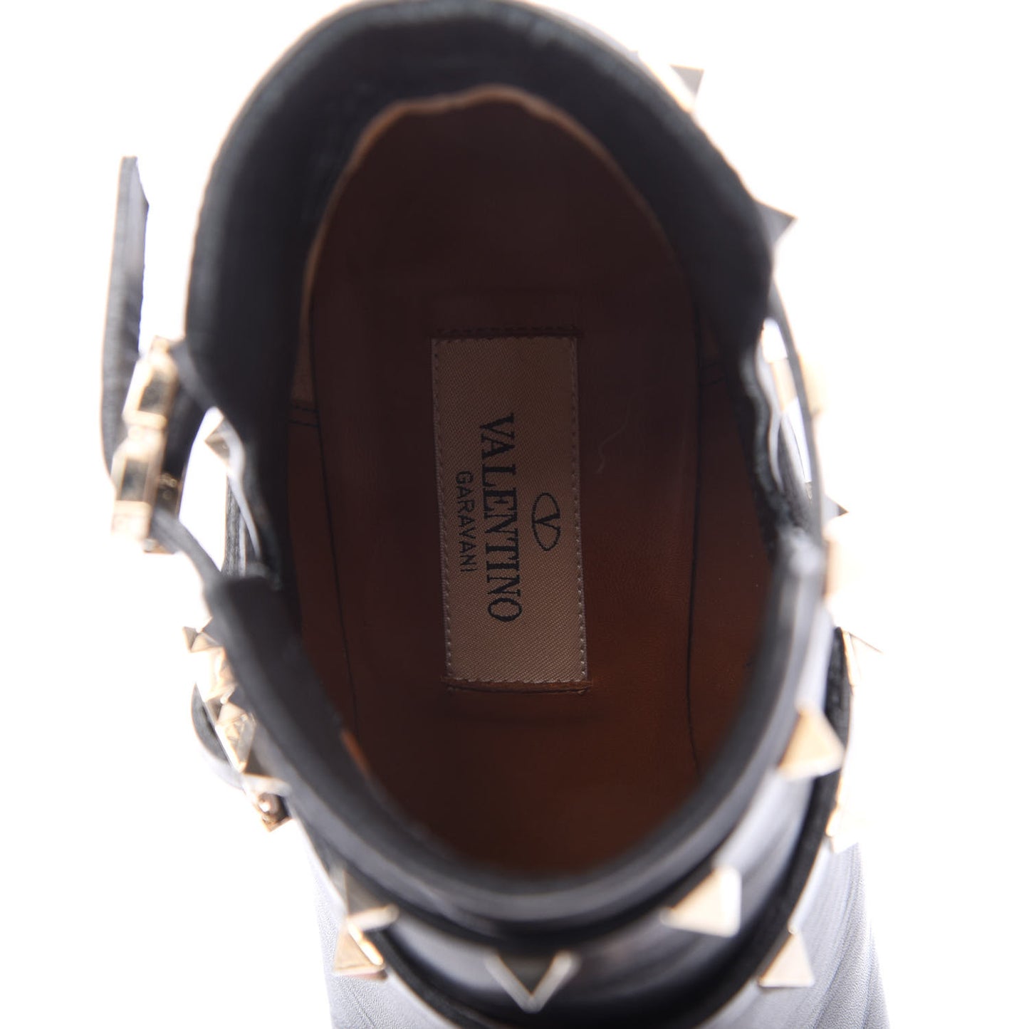Calfskin Rockstud Double Buckle 65mm Ankle Boots 36 Black