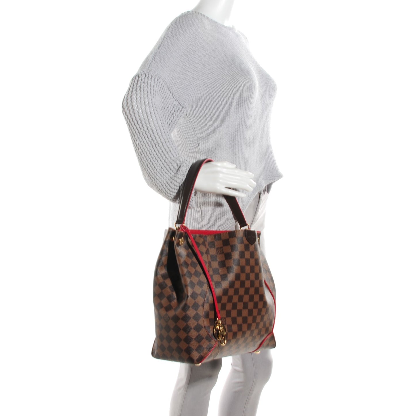 Damier Ebene Caissa Hobo Cherry