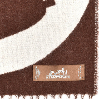 Hermes Cashmere Casaque Charms Muffler Brun Chocolat Ivoire 4 of 4